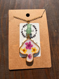 Green Aventurine Mushroom Necklace – Gold Plated Stainless Steel Chain | Unique Handmade Piece