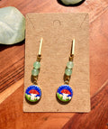 Green Aventurine Storybook Mushroom Earrings – Gold Plated Stainless Steel Posts | Unique Handmade Pair