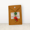 Green Aventurine Mushroom Necklace – Gold Plated Chain
