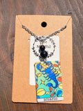Scorpio Zodiac Necklace – Blue Goldstone | Stainless Steel Chain (Silver Tone) | Unique Handmade Piece
