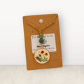 Moss Agate Mushroom Necklace – Gold Plated Chain