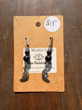 Blue Goldstone Crescent Moon Earrings – Stainless Steel Earring Posts (Silver Tone) | Unique Handmade Piece