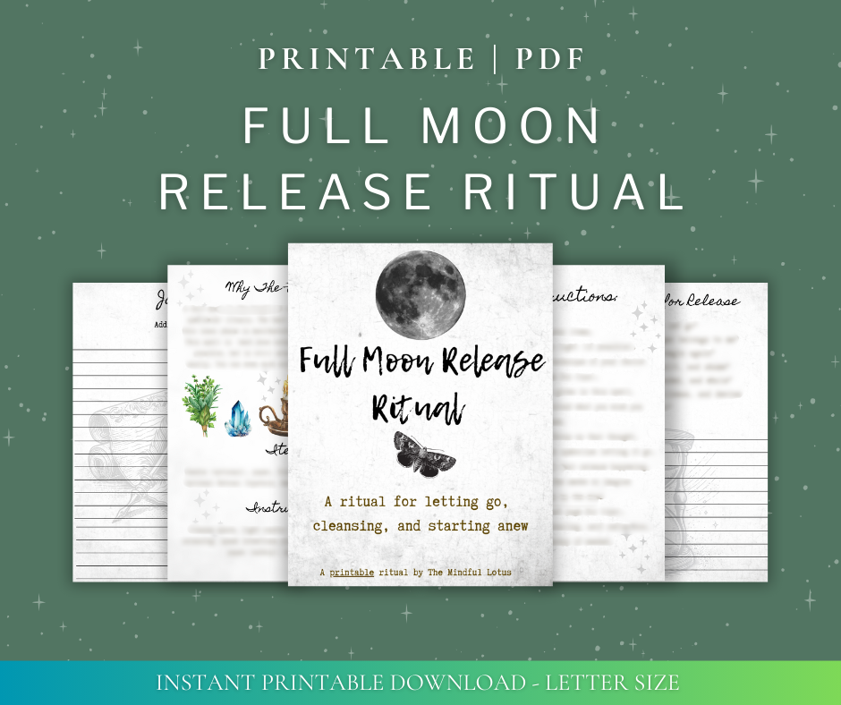 Full Moon Ritual PDF | Witchy Full Moon Ceremony, Moon Manifestation, Shadow Release, Printable Ritual Guide