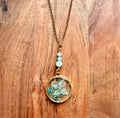 Amazonite Botanical Necklace – Silver Chain