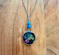 Apatite Botanical Necklace – Silver Chain