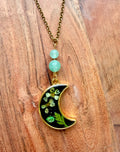 Green Aventurine Moon Necklace – Gold Plated Chain