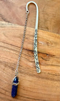 Blue Goldstone Crystal Bookmark – Silver Tone