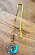 Goldstone Crystal Bookmark With Mushroom Charm – Gold Tone