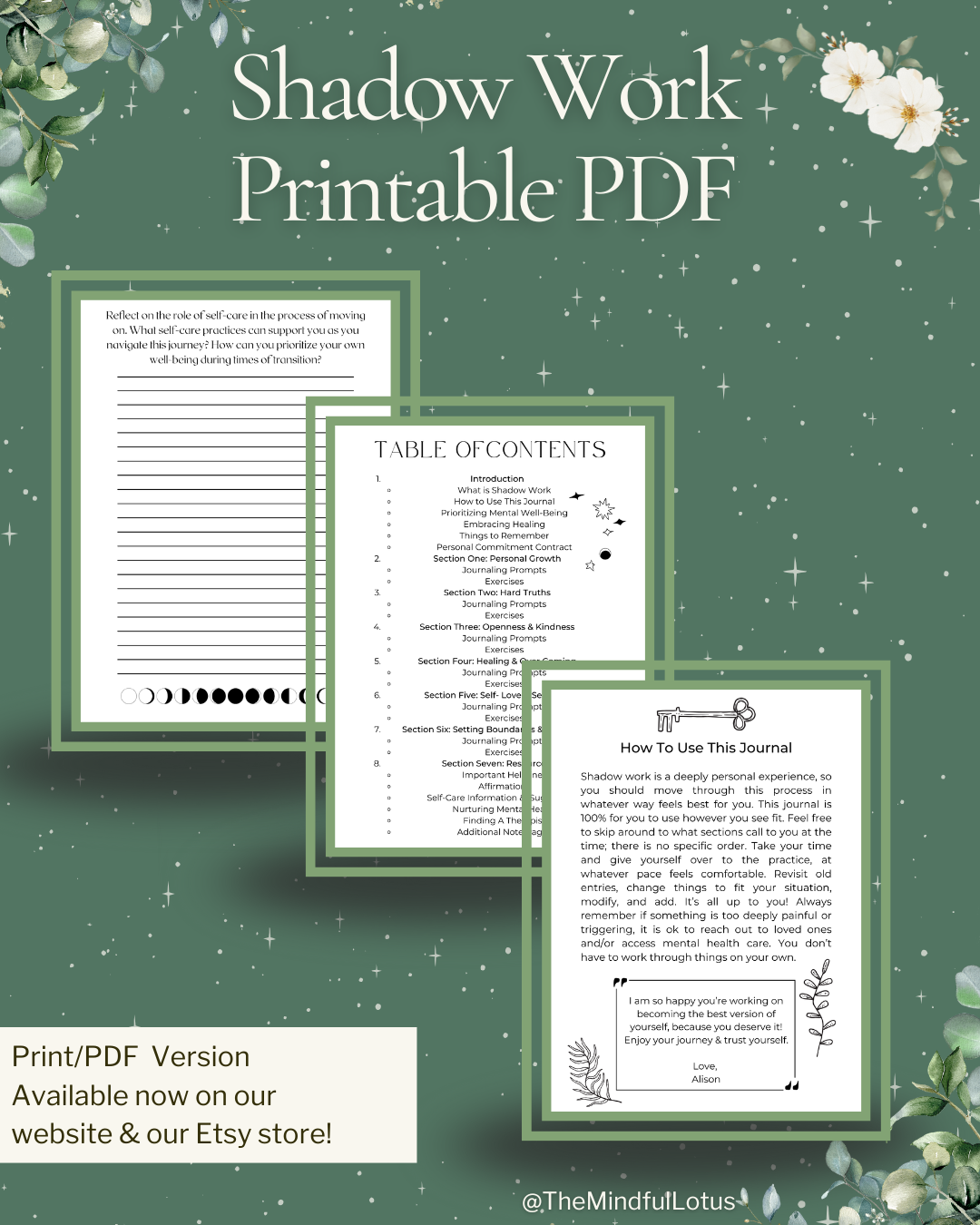 Shadow Pdf Shadow Work Journal (Printable PDF) – The Mindful Lotus