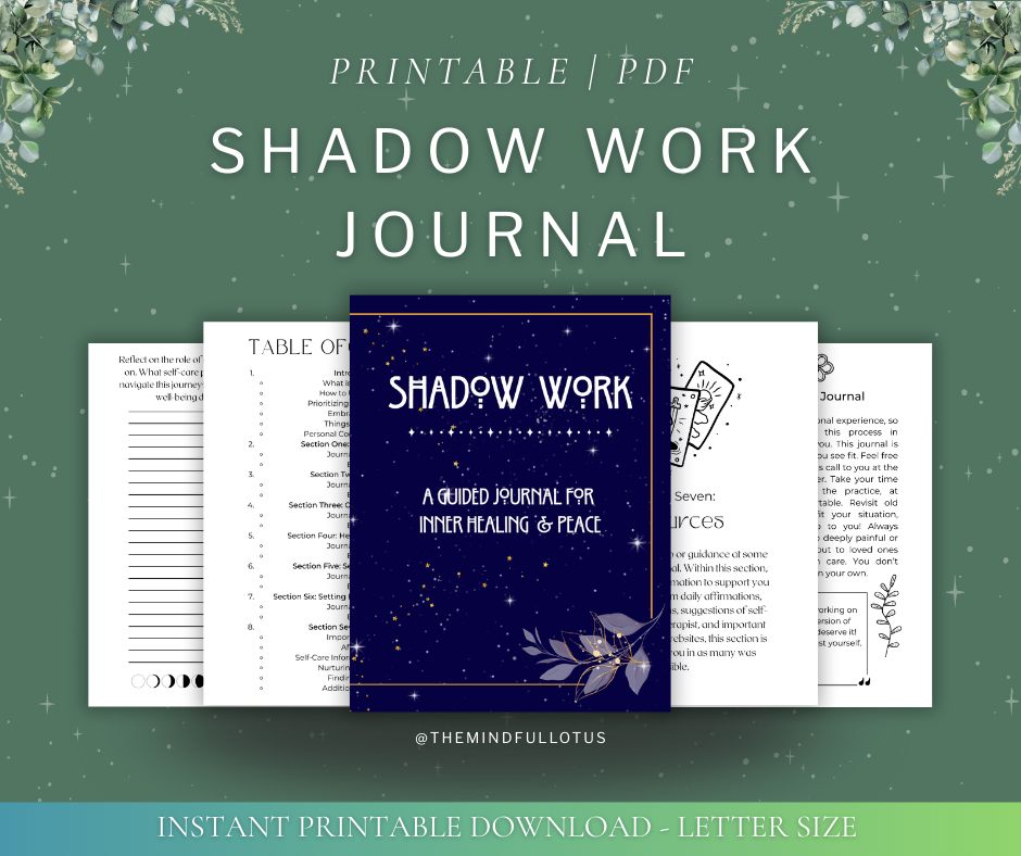 Shadow Pdf Shadow Work Journal (Printable PDF) – The Mindful Lotus
