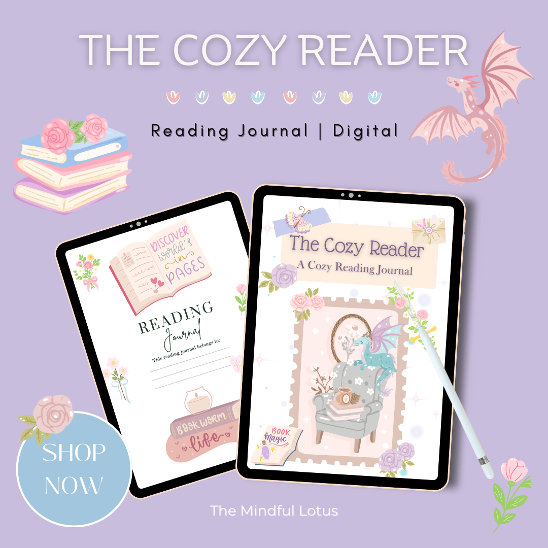 Cozy Digital Reading Journal for iPad | Pastel Book Tracker, Reviews & Monthly Reading Challenge